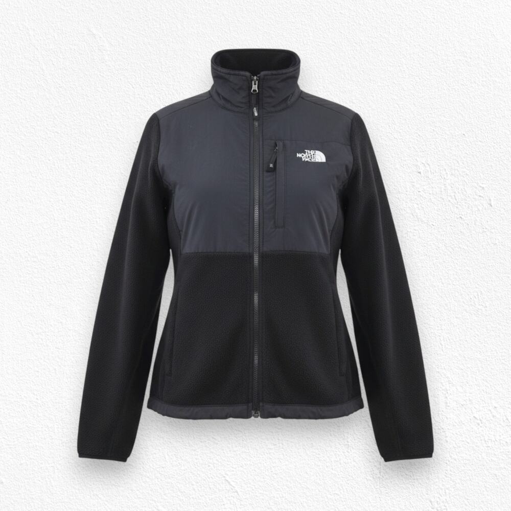 The North Face Denali Black Fleece Zip Jacket Polartec Recycled Womens Medium